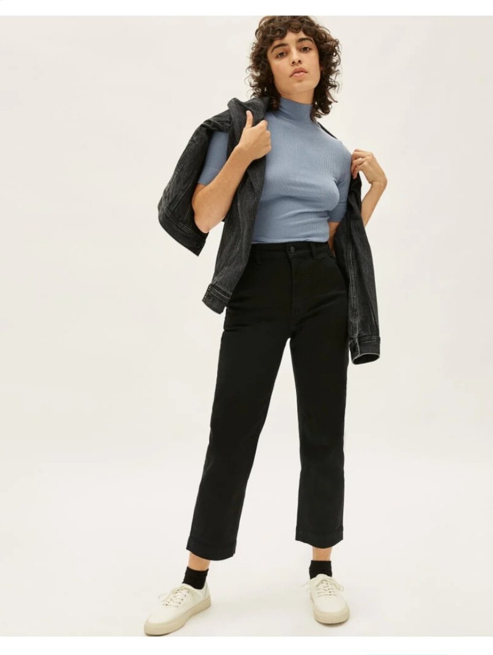 Everlane Black High-Rise Straight-Leg Pants